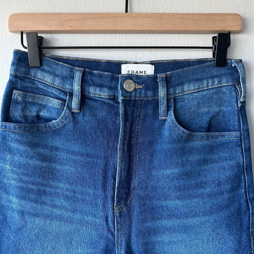 FRAME High N Tight Taper Jeans Women 26 High Rise Cropped Blue Denim - Picture 4 of 10